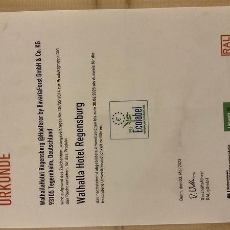 טגרנהיים Walhalla Hotel Regensburg Hoeferer 4 Sterne Superior מראה חיצוני תמונה