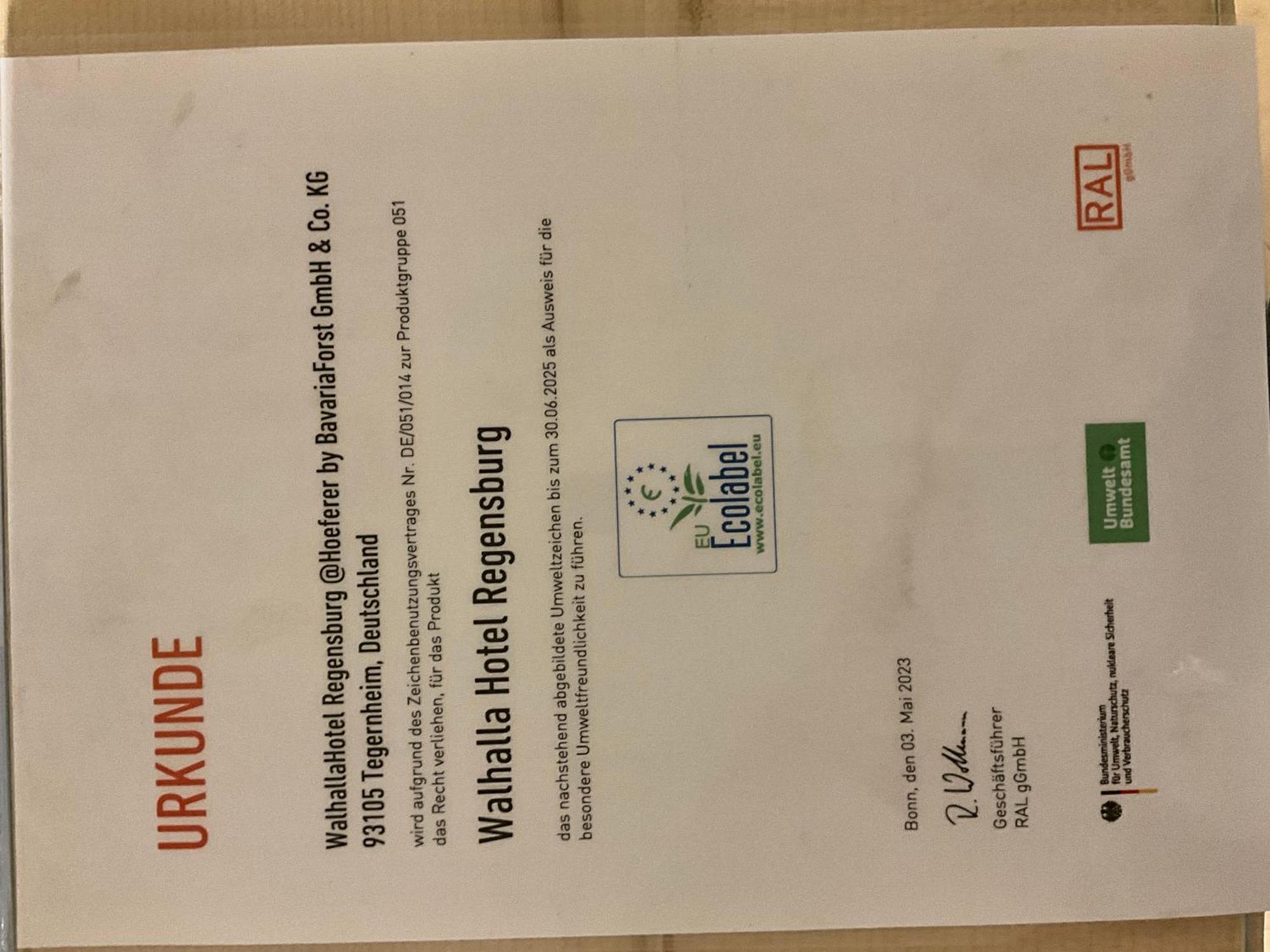 טגרנהיים Walhalla Hotel Regensburg Hoeferer 4 Sterne Superior מראה חיצוני תמונה